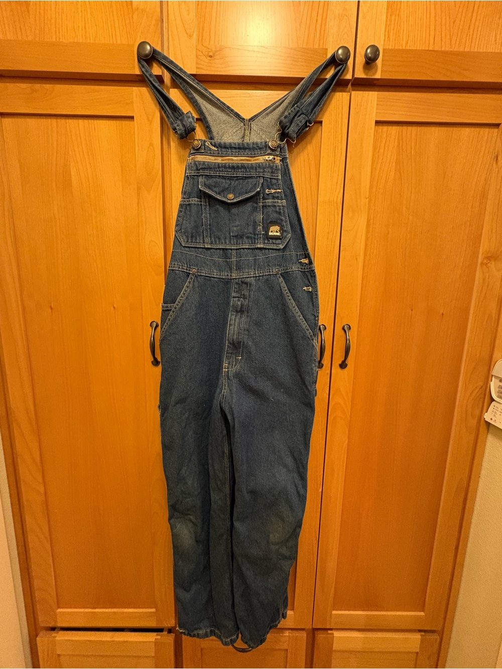 BERNE Men’s Unlined Washed Denim Indigo Overalls | Size 34 30